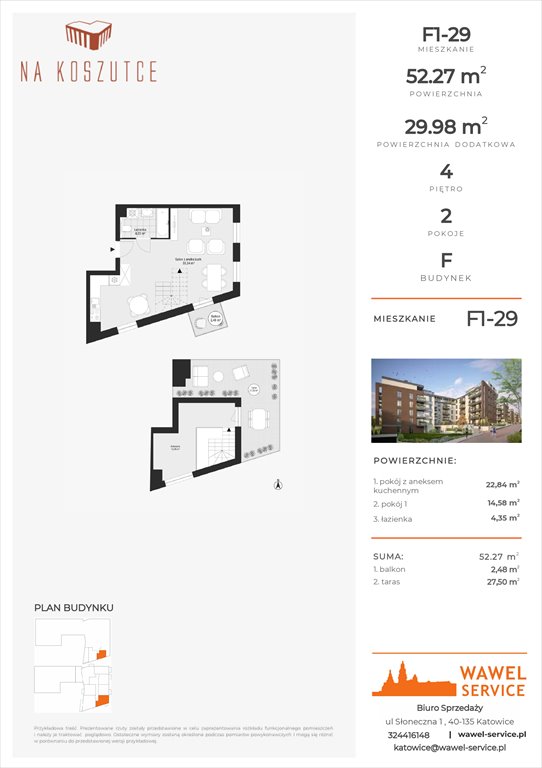mieszkanie na sprzedaż 52m2 mieszkanie Katowice, Słoneczna 1