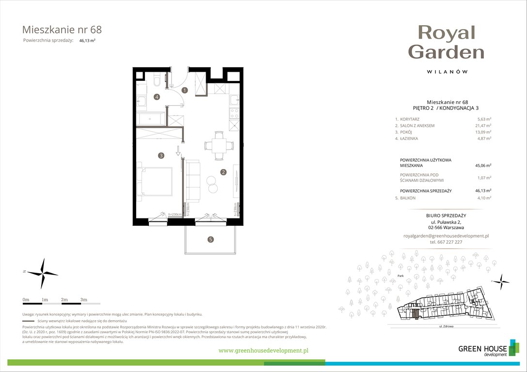 Nowe mieszkanie dwupokojowe Royal Garden Wilanów Warszawa, Wilanów, Zdrowa 2  45m2 Foto 1