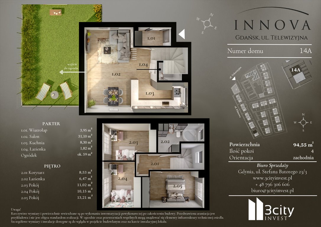 Nowe mieszkanie czteropokojowe  Innova Gdańsk, Matarnia, Telewizyjna 32  95m2 Foto 1