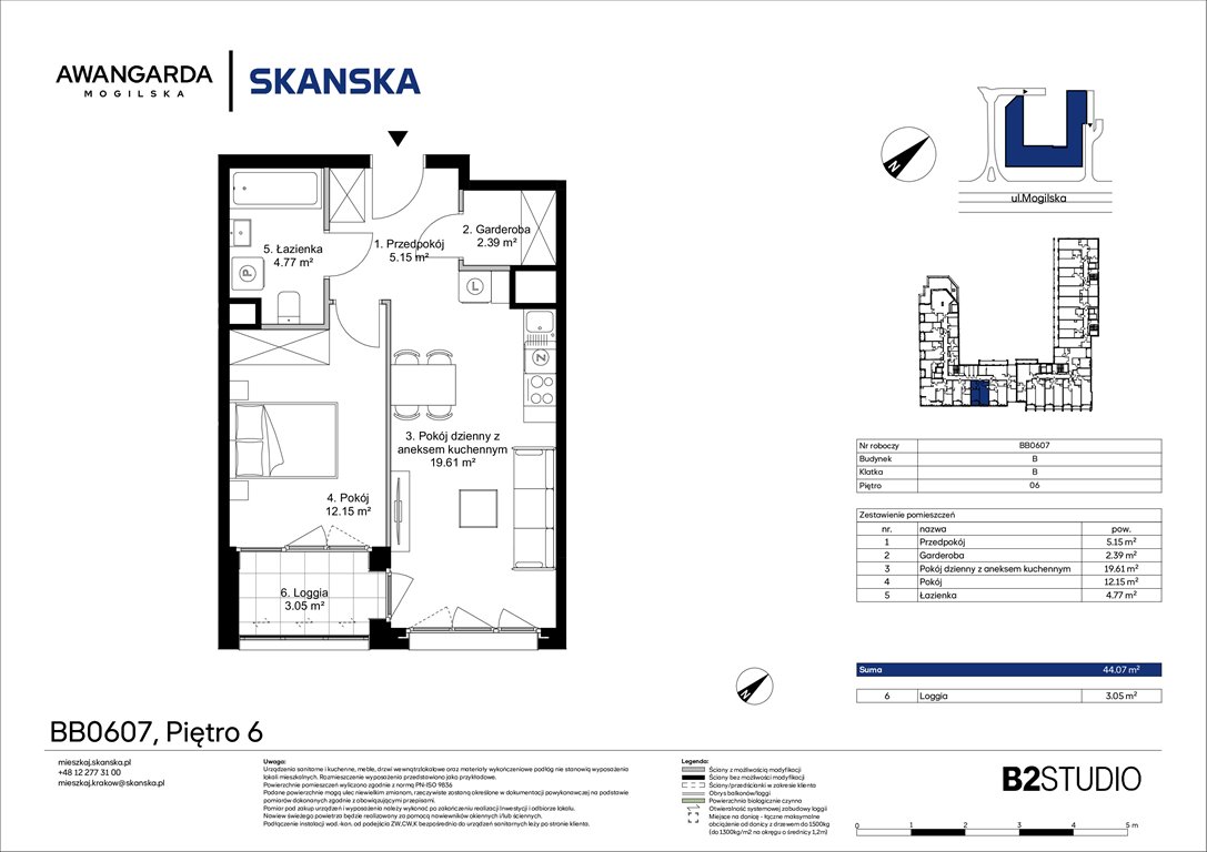 Nowe mieszkanie dwupokojowe Awangarda Mogilska Kraków, Prądnik Czerwony, Mogilska 126  44m2 Foto 1