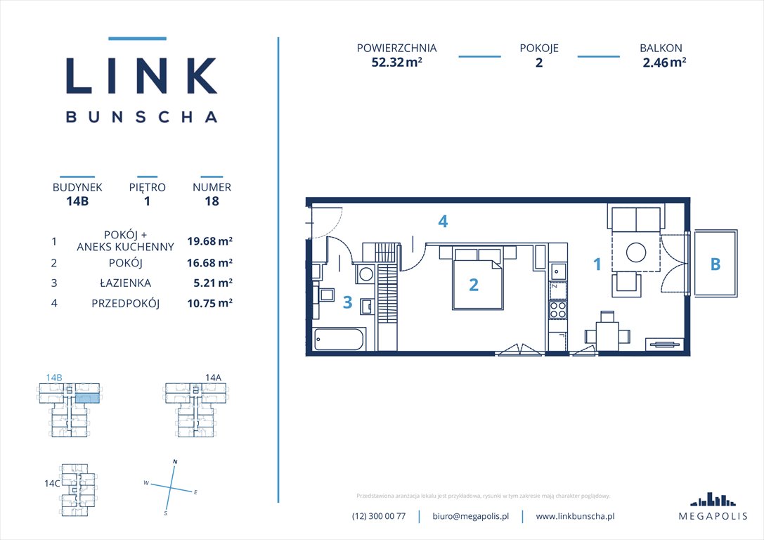 Nowe mieszkanie dwupokojowe Link Bunscha Kraków, Bunscha 14a  52m2 Foto 1