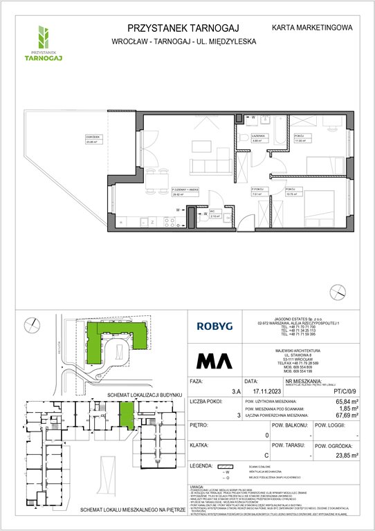 Nowe mieszkanie trzypokojowe Przystanek Tarnogaj Wrocław, Krzyki, Miedzyleska  66m2 Foto 1