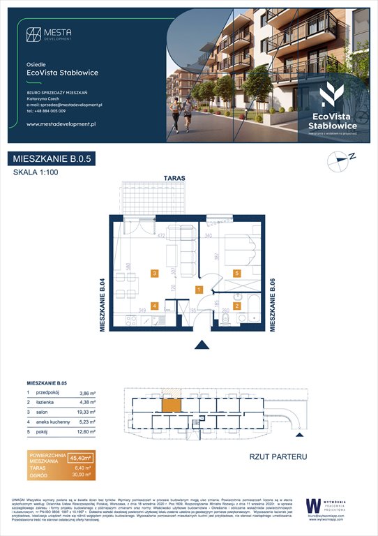 Nowe mieszkanie dwupokojowe Eco Vista Stabłowice Wrocław, Fabryczna, Łomnicka 8  45m2 Foto 1