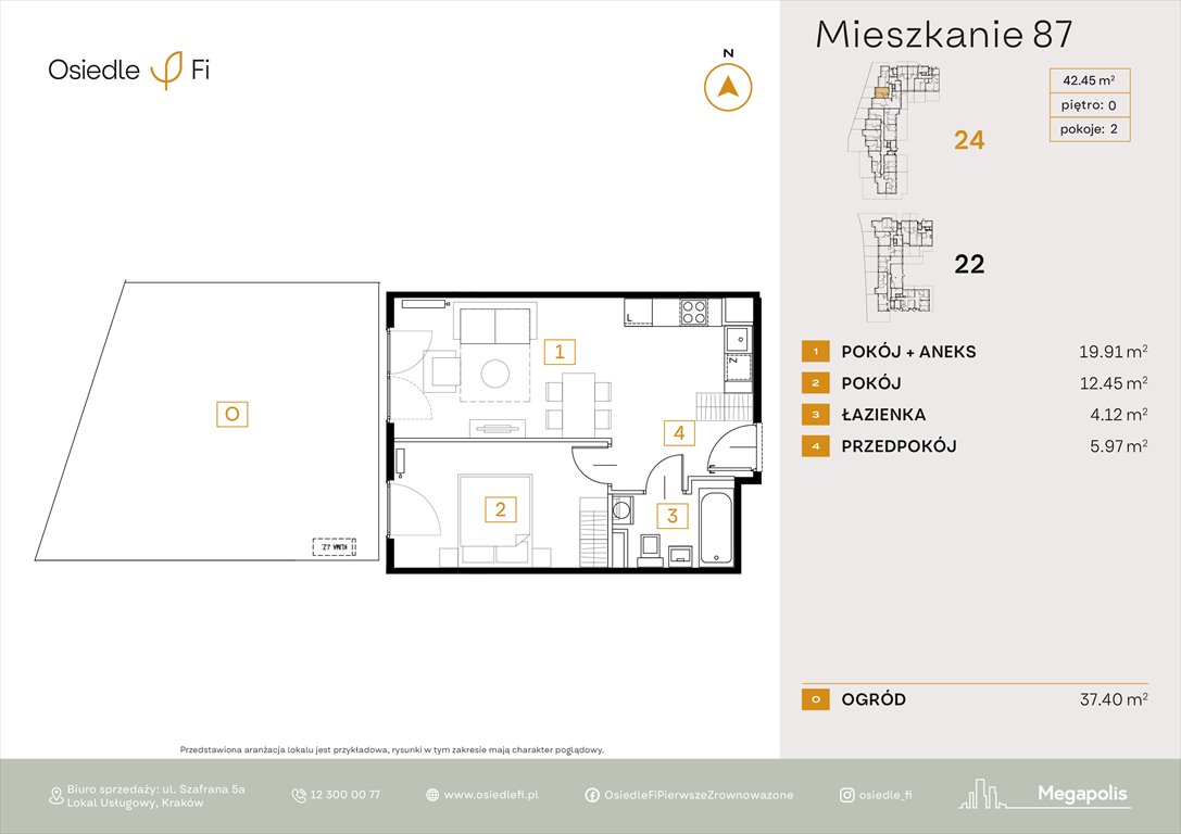 Nowe mieszkanie dwupokojowe Osiedle FI 3 Kraków, Rzemieślnicza 22-24  42m2 Foto 1
