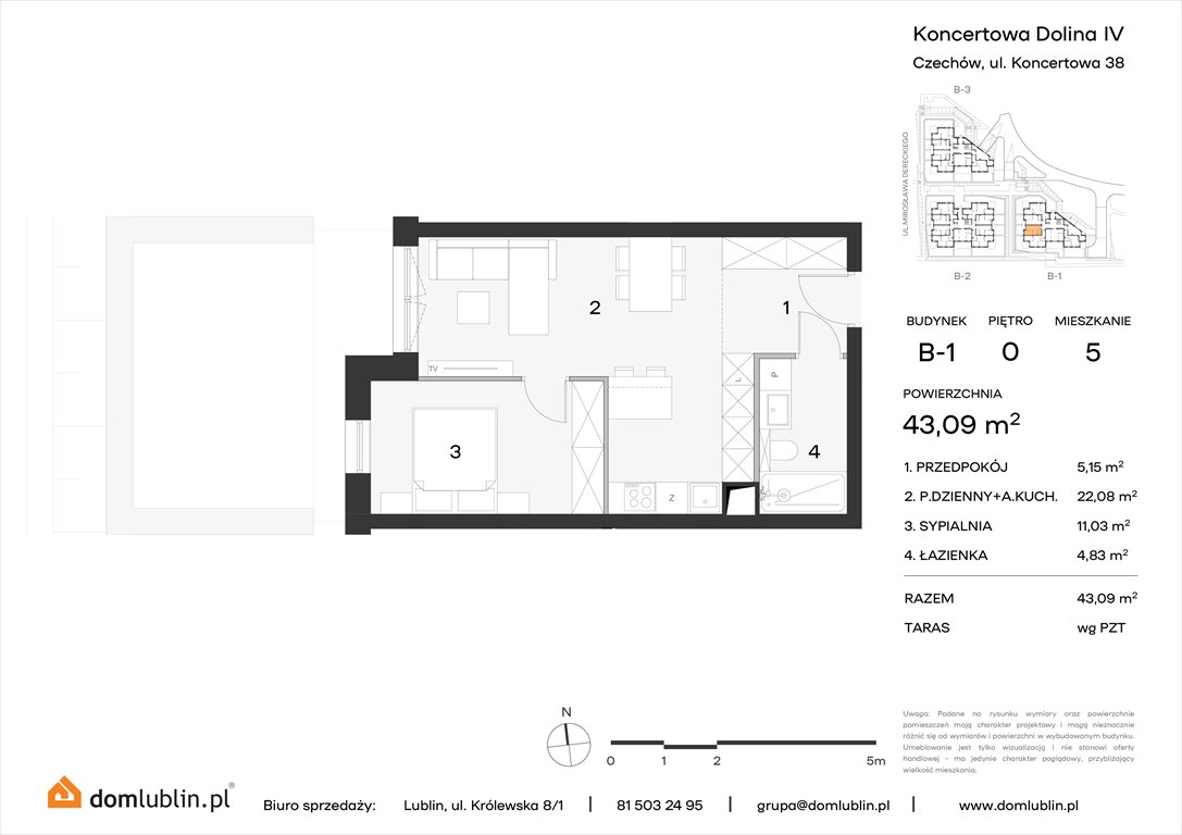 Nowe mieszkanie dwupokojowe Koncertowa Dolina Lublin, Choiny, Koncertowa  43m2 Foto 1