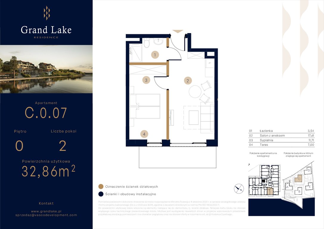 Nowe mieszkanie dwupokojowe Grand Lake Mikołajki, Kajki 124  33m2 Foto 1
