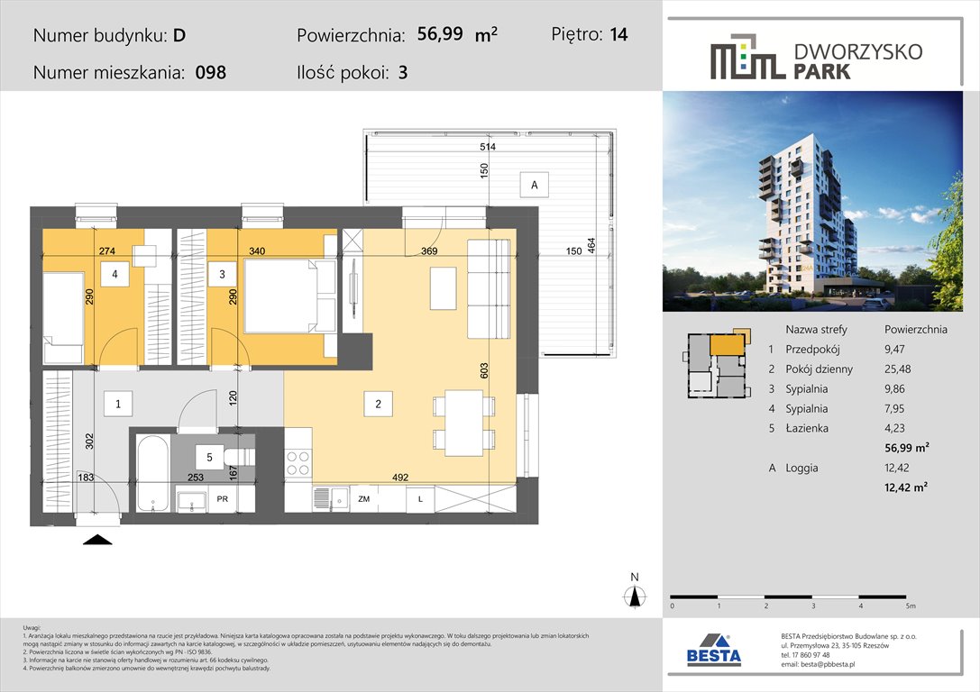 Nowe mieszkanie trzypokojowe Dworzysko Park Rzeszów, Przybyszówka, Dworzysko  57m2 Foto 1