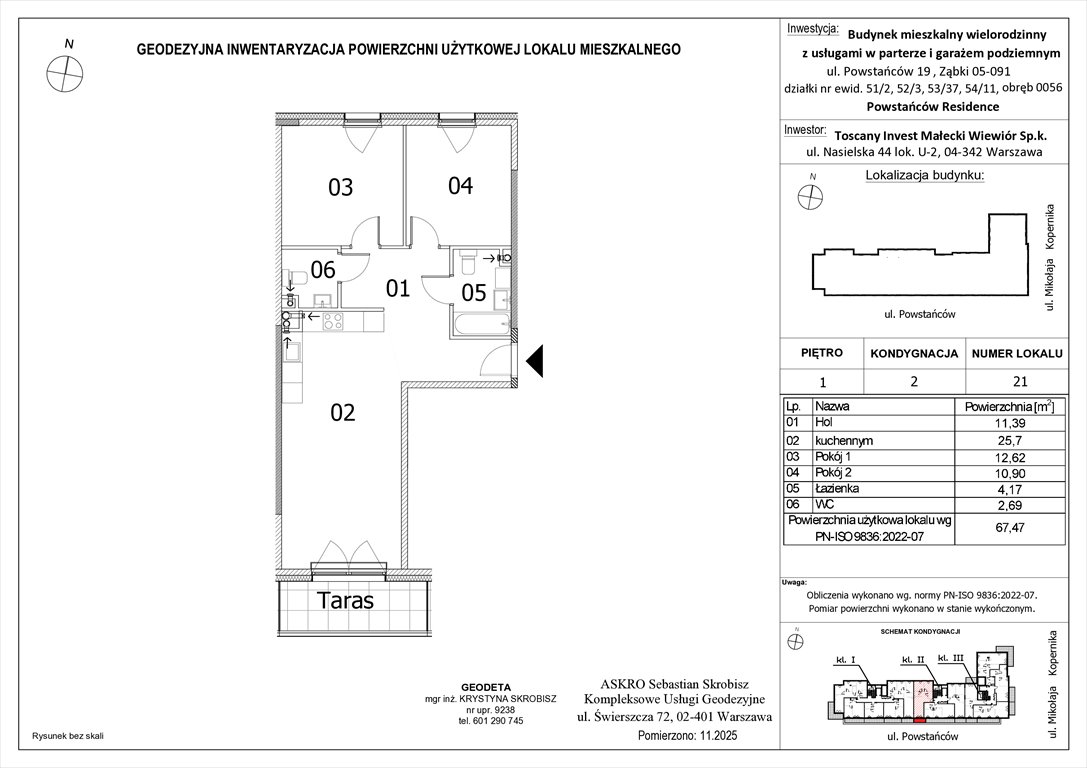 Nowe mieszkanie trzypokojowe Powstańców Residence Ząbki, Powstańców 19  67m2 Foto 1