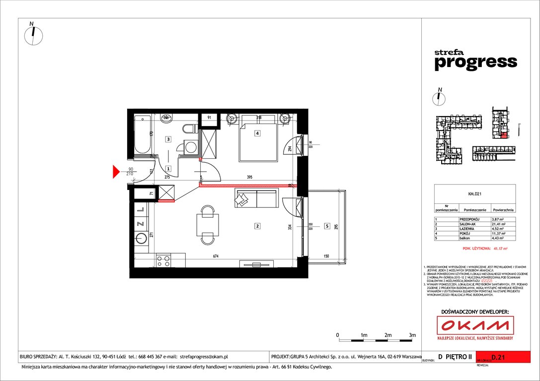 Nowe mieszkanie dwupokojowe Strefa PROGRESS Łódź, Al. Kościuszki 132  41m2 Foto 1