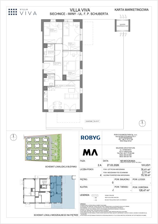Nowe mieszkanie czteropokojowe  VILLA VIVA Wrocław, Iwiny, ul. Franza Petera Schuberta  76m2 Foto 1