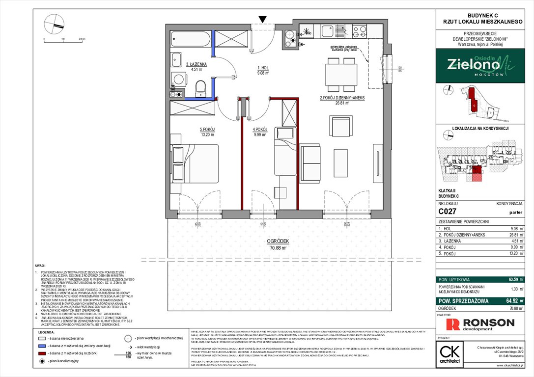 Nowe mieszkanie trzypokojowe Zielono Mi Warszawa, Mokotów, ul. Polska 10  64m2 Foto 1
