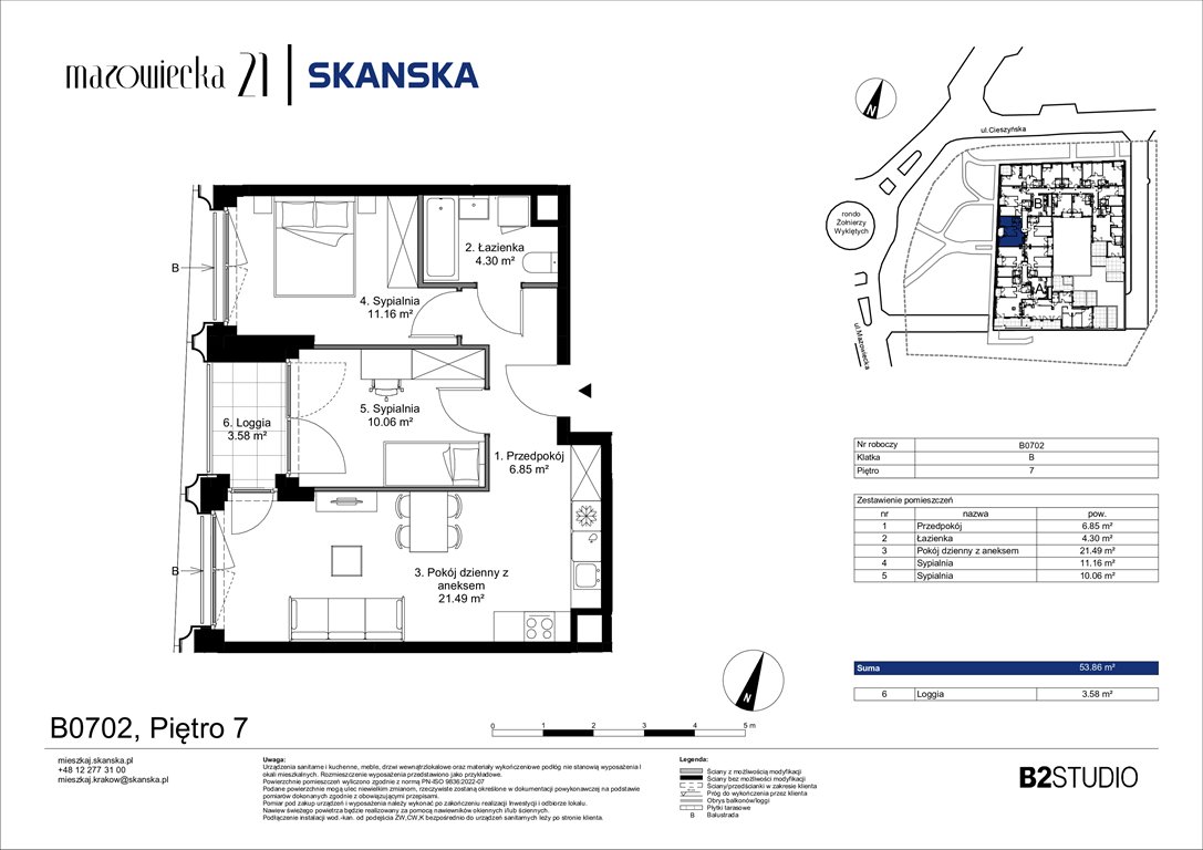 Nowe mieszkanie trzypokojowe Mazowiecka 21 Kraków, Krowodrza, ul. Mazowiecka 21  54m2 Foto 1