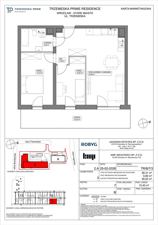Nowe mieszkanie trzypokojowe Trzemeska Prime Residence Wrocław, Stare Miasto, Trzemeska  58m2 Foto 1