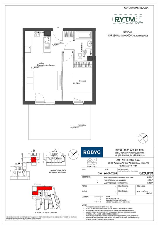 Nowe mieszkanie dwupokojowe Rytm Mokotowa Warszawa, Mokotów, Antoniewska  40m2 Foto 1