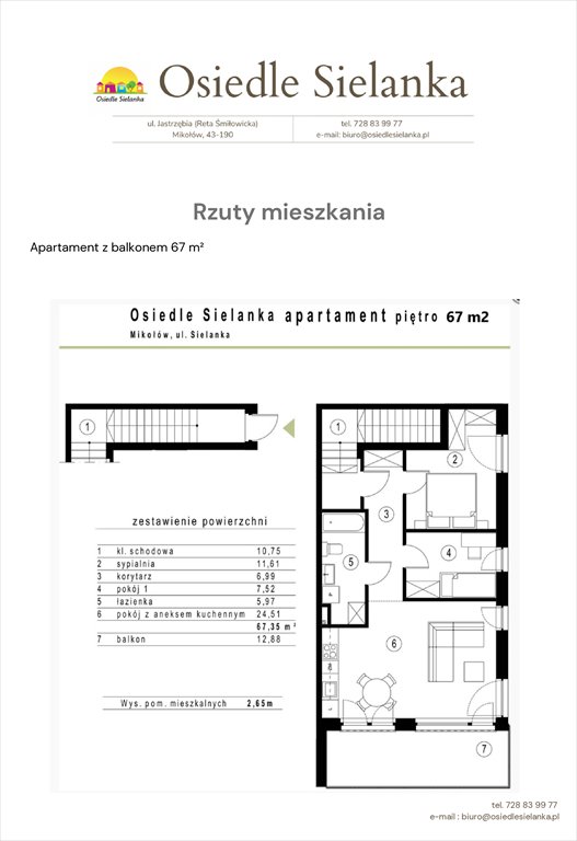 Nowe mieszkanie trzypokojowe Osiedle Sielanka Mikołów, ul. Jastrzębia  67m2 Foto 1