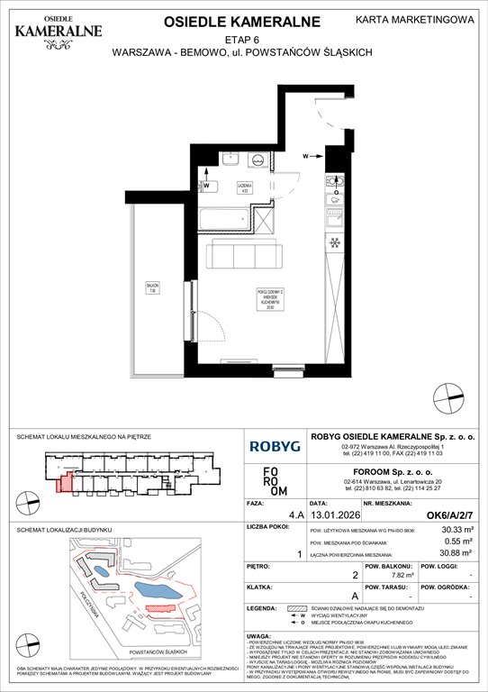 Nowa kawalerka Osiedle Kameralne etap 6 Warszawa, Powstańców Śląskich  30m2 Foto 1