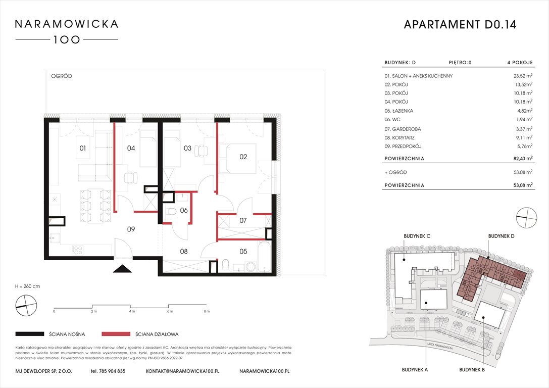 Nowe mieszkanie czteropokojowe  NARAMOWICKA 100 Poznań, Winogrady, Naramowicka 100  82m2 Foto 1