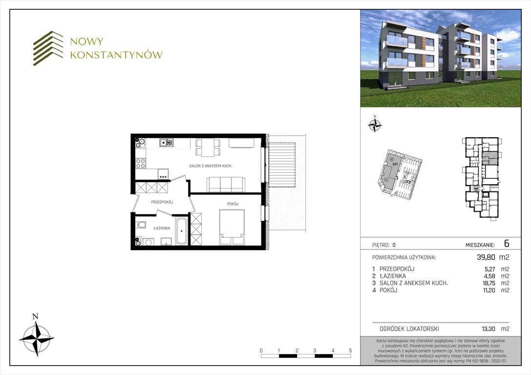 Nowe mieszkanie dwupokojowe Nowy Konstantynów Konstantynów Łódzki, Kosynierów 10 B  40m2 Foto 1