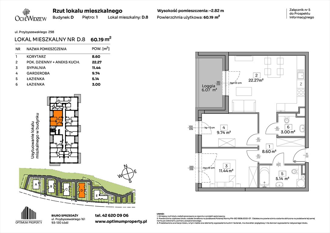 Nowe mieszkanie dwupokojowe OchWidzew Łódź, Widzew, Przybyszewskiego 292-300  60m2 Foto 1