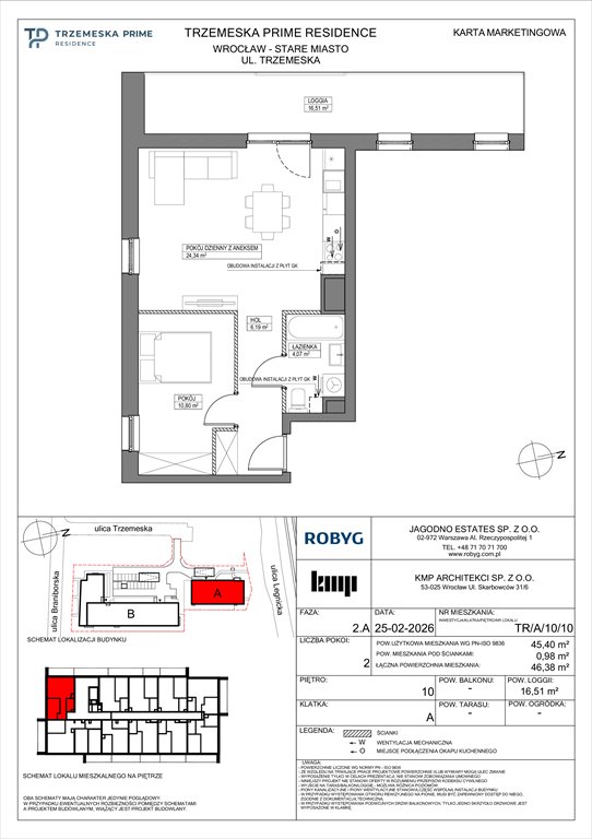 Nowe mieszkanie dwupokojowe Trzemeska Prime Residence Wrocław, Stare Miasto, Trzemeska  45m2 Foto 1