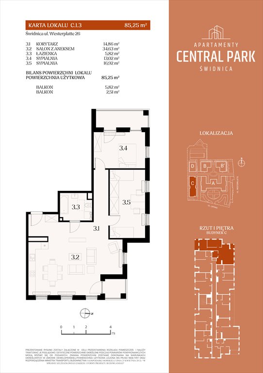 Nowe mieszkanie trzypokojowe Apartamenty Central Park Świdnica Świdnica, Lipowa 14  85m2 Foto 1