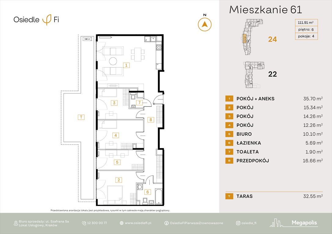 Nowe mieszkanie Osiedle FI 3 Kraków, Rzemieślnicza 22-24  112m2 Foto 1