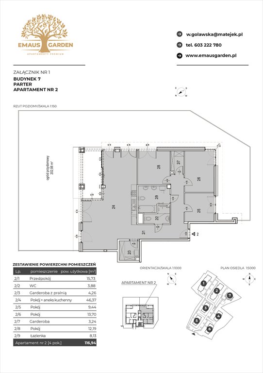 Nowe mieszkanie czteropokojowe  EMAUS GARDEN Kraków, Zwierzyniec, Borowego  35  117m2 Foto 1