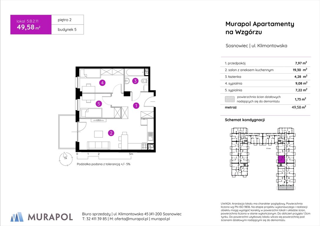 Nowe mieszkanie trzypokojowe Murapol Apartamenty na Wzgórzu Sosnowiec, ul. Klimontowska  50m2 Foto 1