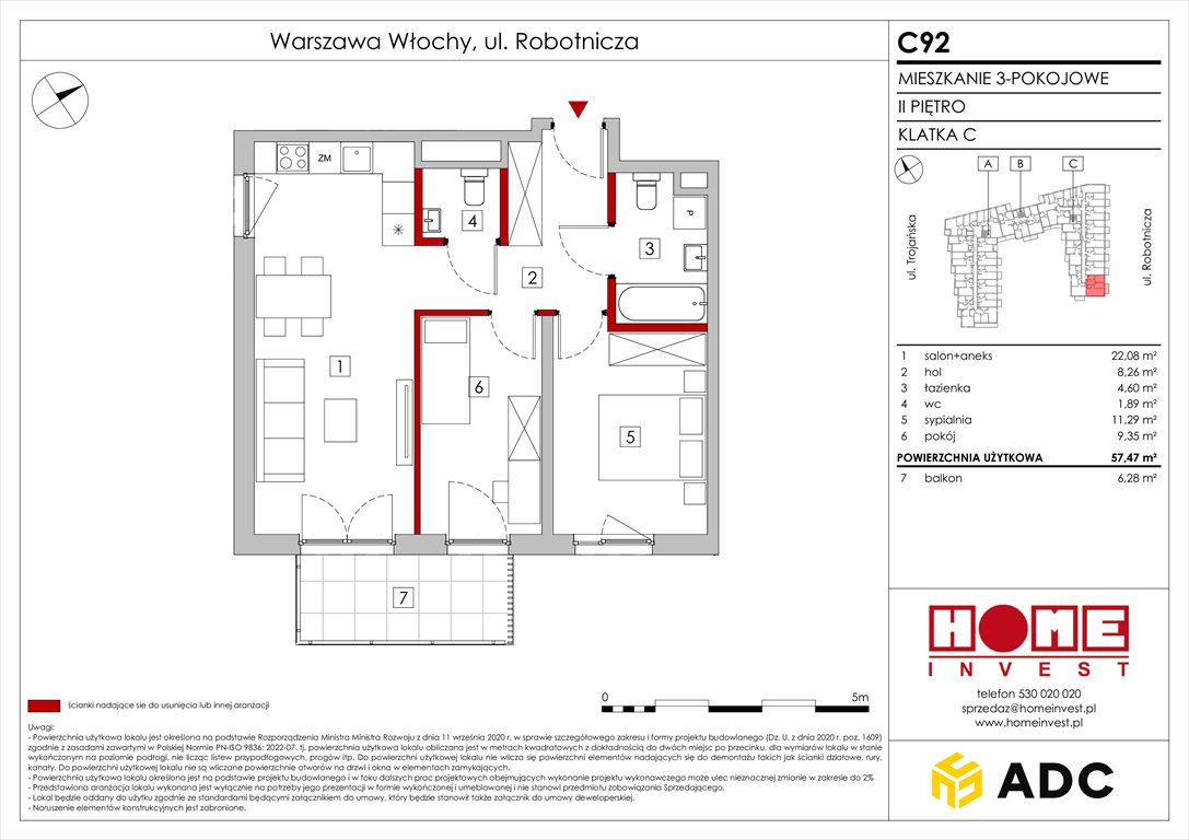 Nowe mieszkanie trzypokojowe Zakątek Włochy Warszawa, Włochy, ul. Robotnicza 11/13  57m2 Foto 1