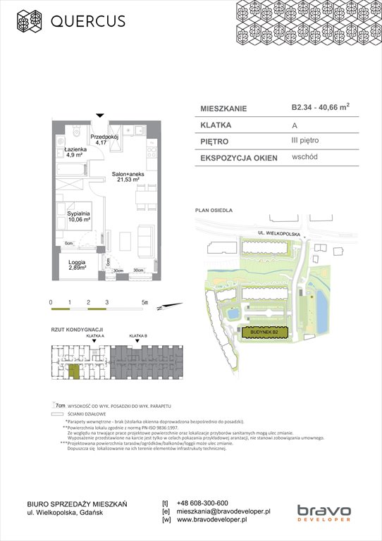 Nowe mieszkanie dwupokojowe Quercus Gdańsk, Wielkopolska 51/55  41m2 Foto 1