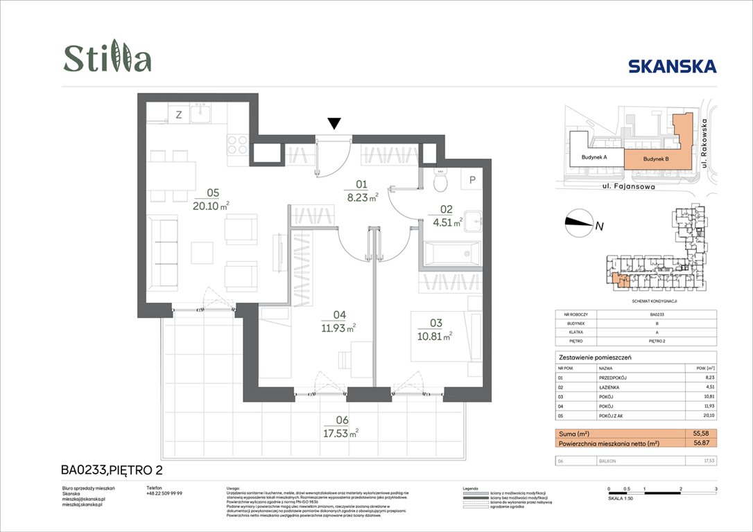 Nowe mieszkanie trzypokojowe Stilla Warszawa, Fajansowa 5  56m2 Foto 1