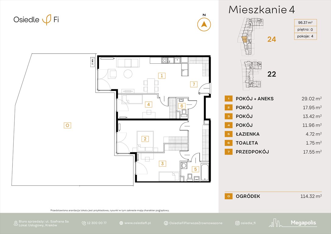 Nowe mieszkanie czteropokojowe  Osiedle FI Kraków, Rzemieślnicza 22-24  96m2 Foto 1
