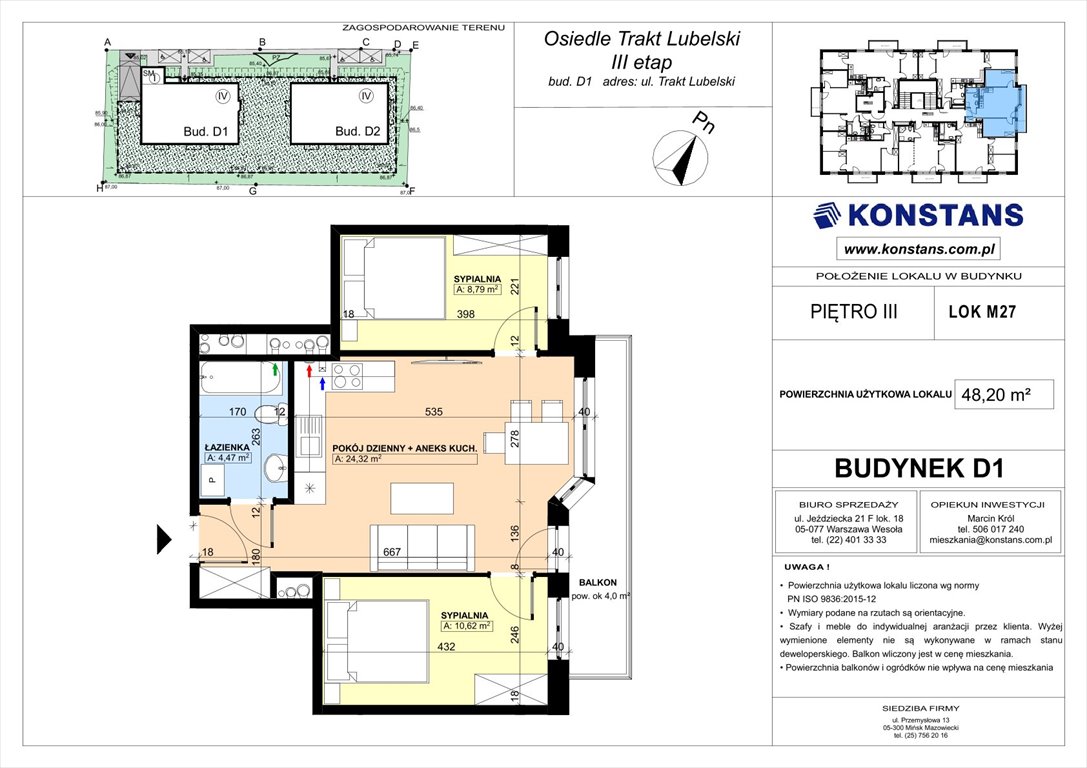 Nowe mieszkanie trzypokojowe TRAKT LUBELSKI Etap III Warszawa, Wawer, Trakt Lubelski 181 C i 181 D  48m2 Foto 1