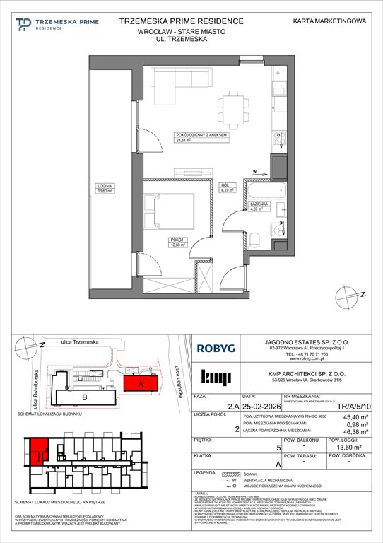 Nowe mieszkanie dwupokojowe Trzemeska Prime Residence Wrocław, Stare Miasto, Trzemeska  45m2 Foto 1