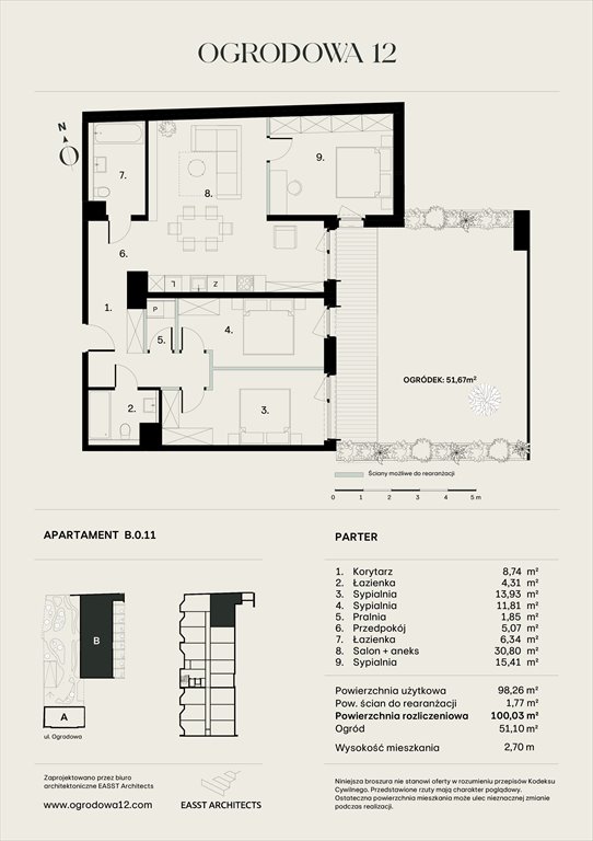 Nowe mieszkanie Apartamentowiec Ogrodowa 12 Poznań, Ogrodowa 12  100m2 Foto 1