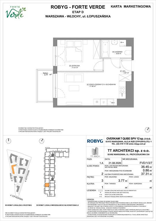 Nowe mieszkanie dwupokojowe Forte Verde Warszawa, Włochy, Łopuszańska 28  36m2 Foto 1