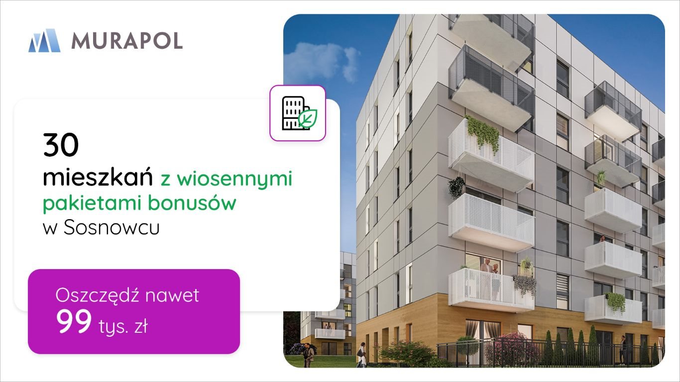 Nowa kawalerka Murapol Apartamenty na Wzgórzu Sosnowiec, ul. Klimontowska  30m2 Foto 2