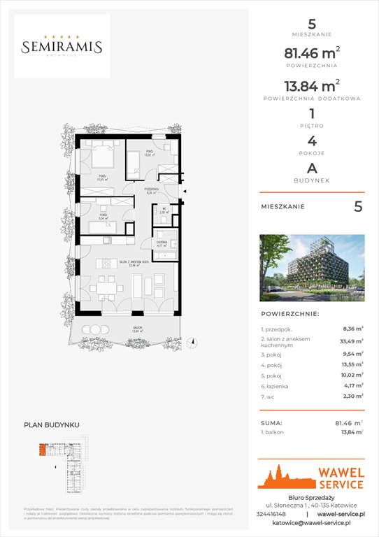 mieszkanie na sprzedaż 81m2 mieszkanie Katowice, Bogucice - Dąbrówka Mała, Wiertnicza 32