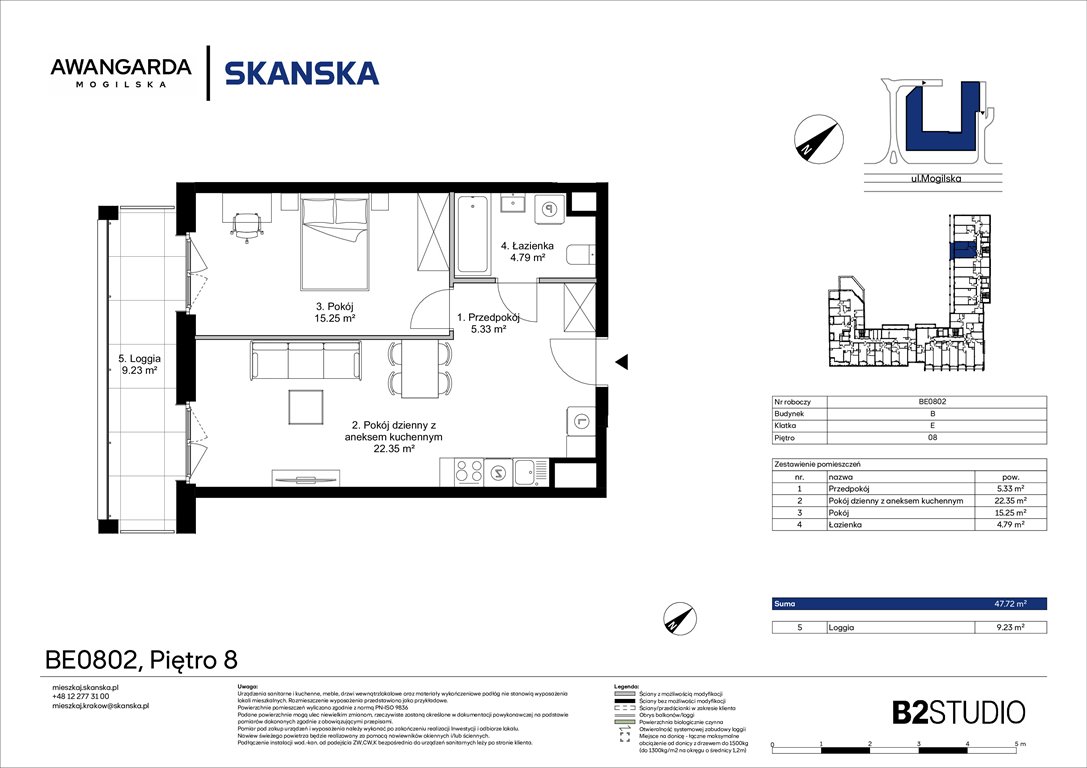 Nowe mieszkanie dwupokojowe Awangarda Mogilska Kraków, Prądnik Czerwony, Mogilska 126  48m2 Foto 1