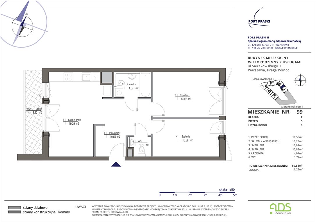 Nowe mieszkanie trzypokojowe Sierakowskiego 1 i 3 Warszawa, Praga - Północ, Sierakowskiego 1-3  60m2 Foto 1