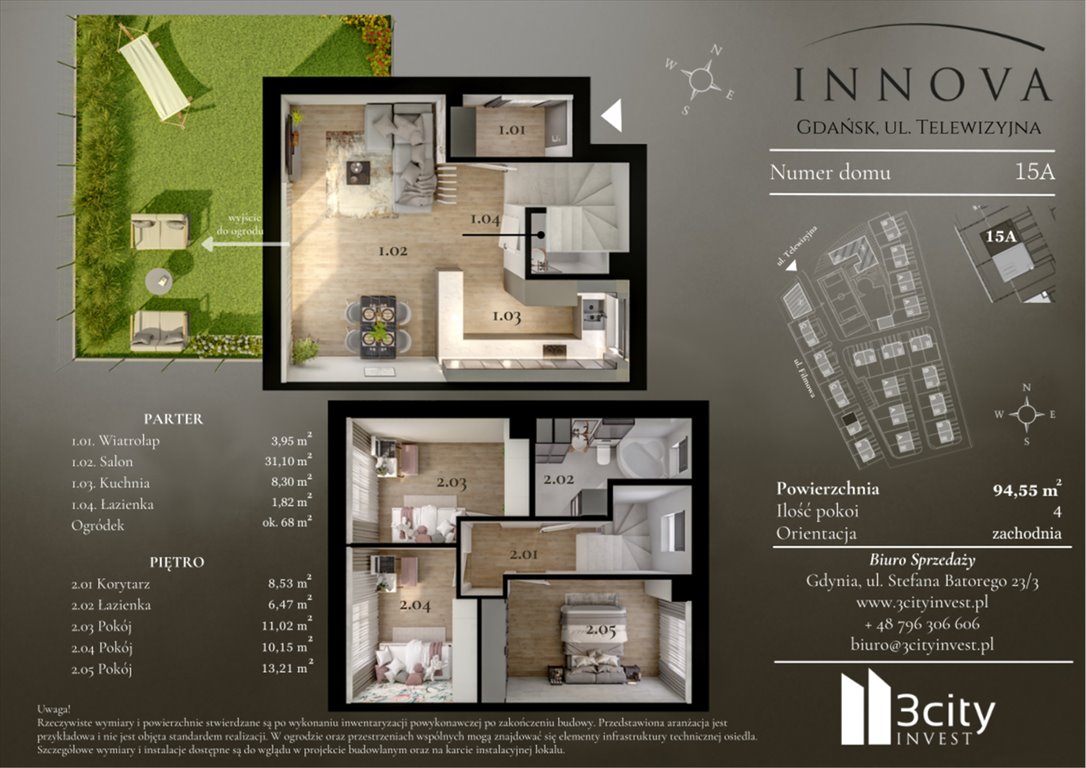 Nowe mieszkanie czteropokojowe  Innova Gdańsk, Matarnia, Telewizyjna 32  95m2 Foto 1