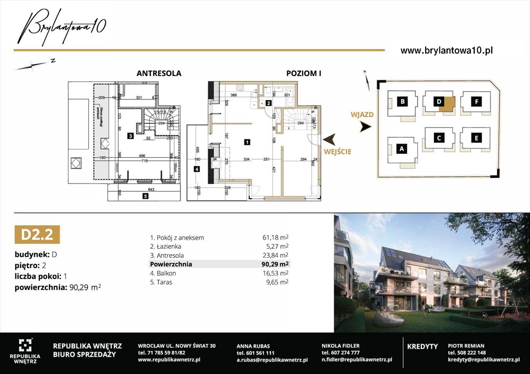 Nowa kawalerka Brylantowa 10 Wrocław, Ołtaszyn, Brylantowa 10  90m2 Foto 1