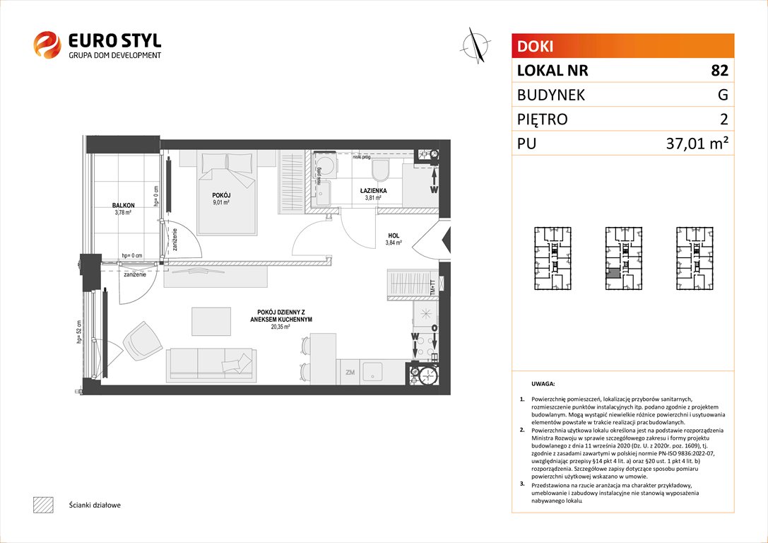 Nowe mieszkanie dwupokojowe DOKI LIVING Gdańsk, Śródmieście, ks. Jerzego Popiełuszki/Rybaki Górne  37m2 Foto 1