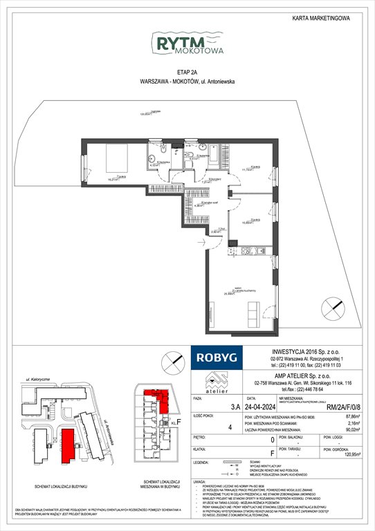 Nowe mieszkanie czteropokojowe  Rytm Mokotowa Warszawa, Mokotów, Antoniewska  88m2 Foto 1