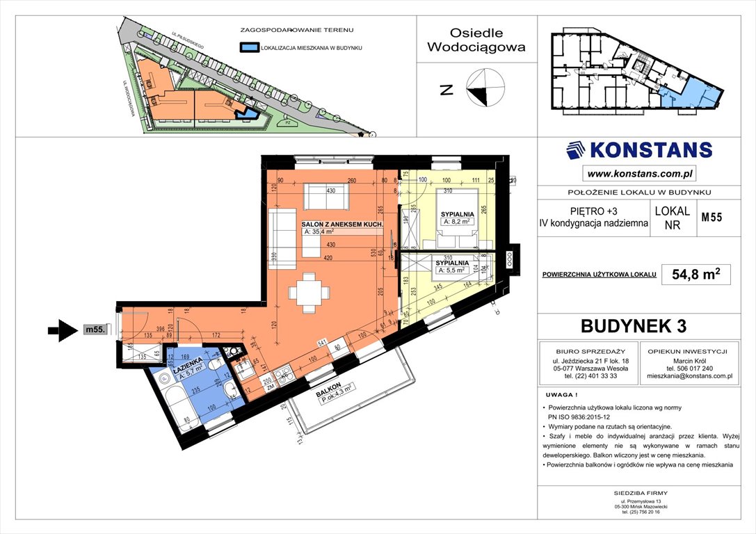 Nowe mieszkanie trzypokojowe WODOCIĄGOWA Etap VII Sulejówek, Wodociągowa 1, 1A, 1B  55m2 Foto 1