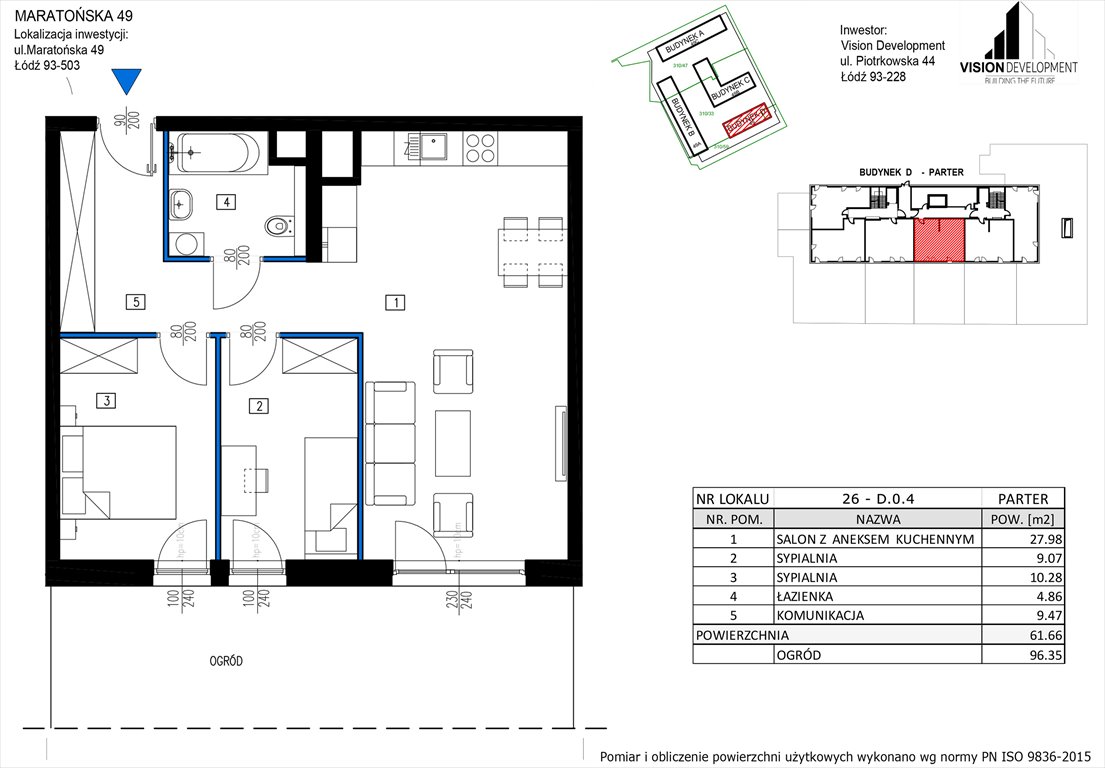 Nowe mieszkanie trzypokojowe Maratońska 49 Nowa Retkinia  Łódź, Retkinia, Maratońska 49C  62m2 Foto 1