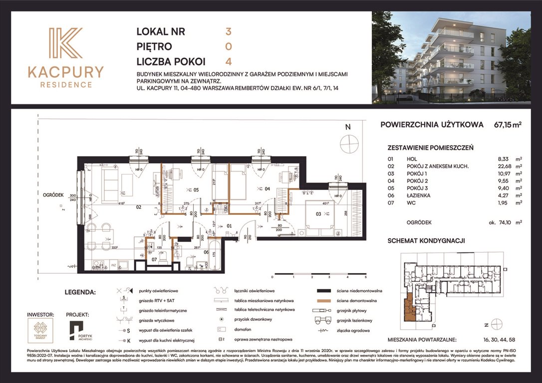 Nowe mieszkanie czteropokojowe  Kacpury Residence Warszawa, Rembetów, Kacpury 11  67m2 Foto 1