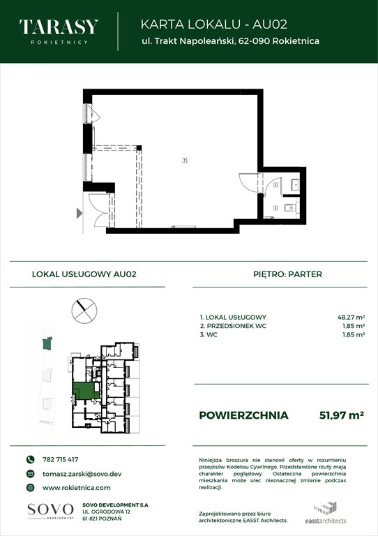 Nowa kawalerka Tarasy Rokietnicy Rokietnica, Trakt Napoleoński  52m2 Foto 1