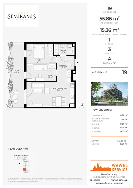 mieszkanie na sprzedaż 56m2 mieszkanie Katowice, Bogucice - Dąbrówka Mała, Wiertnicza 32