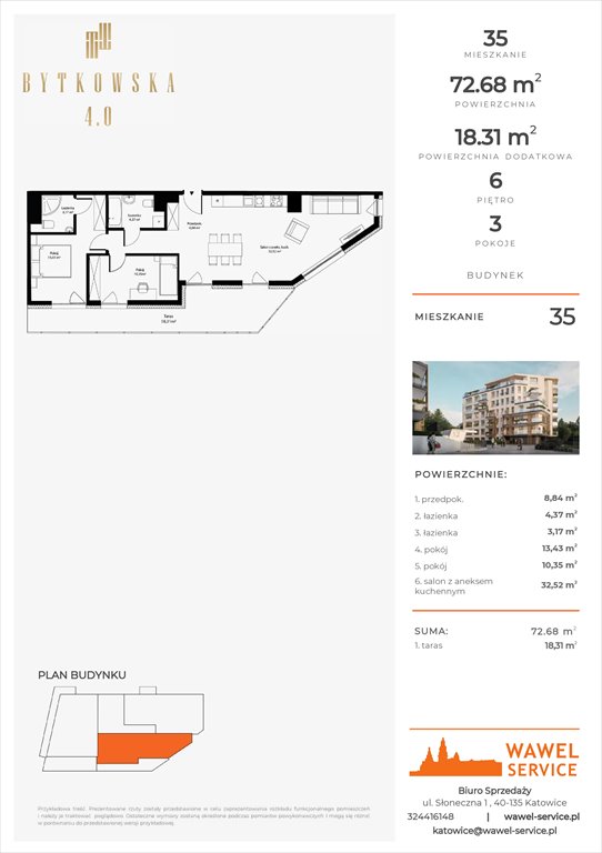 mieszkanie na sprzedaż 73m2 mieszkanie Katowice, Bytkowska